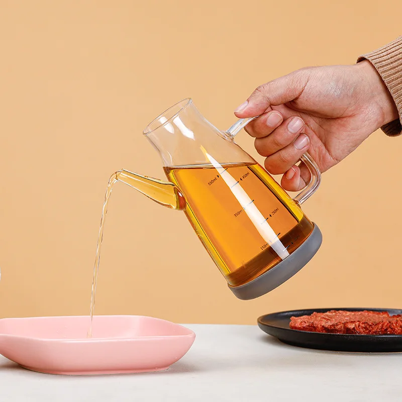 High Borosilicate Glass Oil Pot Leak Proof, Anti Toppling, Home Kitchen Supplies Soy Sauce Vinegar Storage Tank, Oil Bottle, 1Pc
