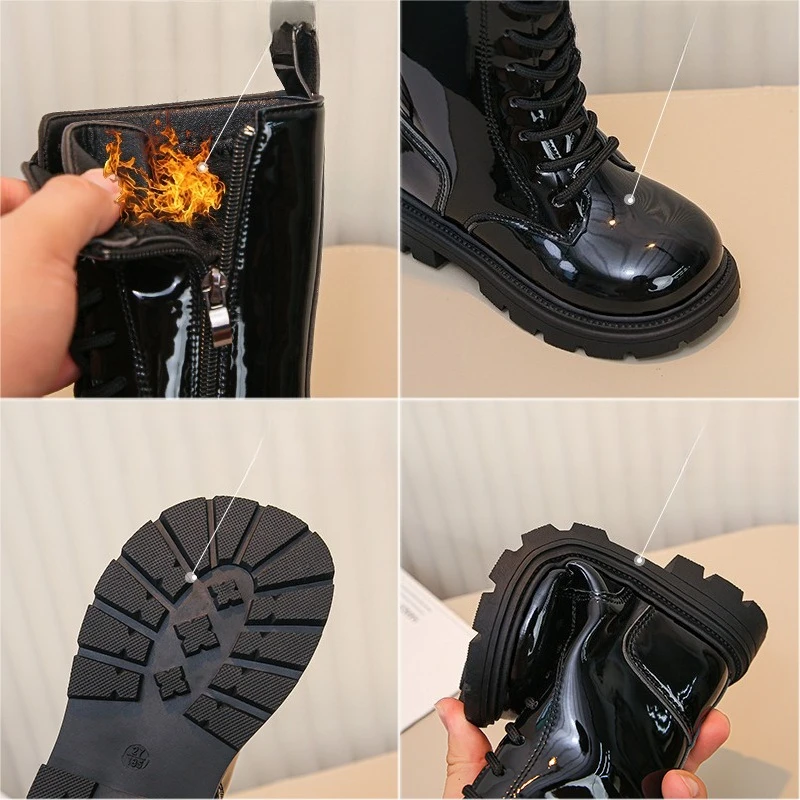 Girls Fleece Winter Boots Soft Sole Breathable Lining