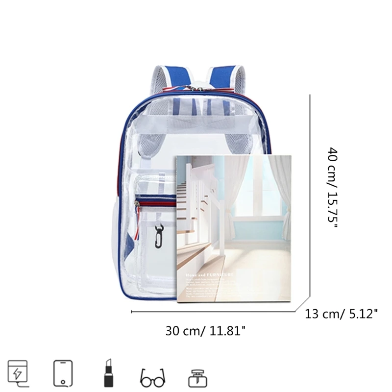 Clear Backpack Heavy Duty Clear Book Bag Waterproof School Bag for School Work