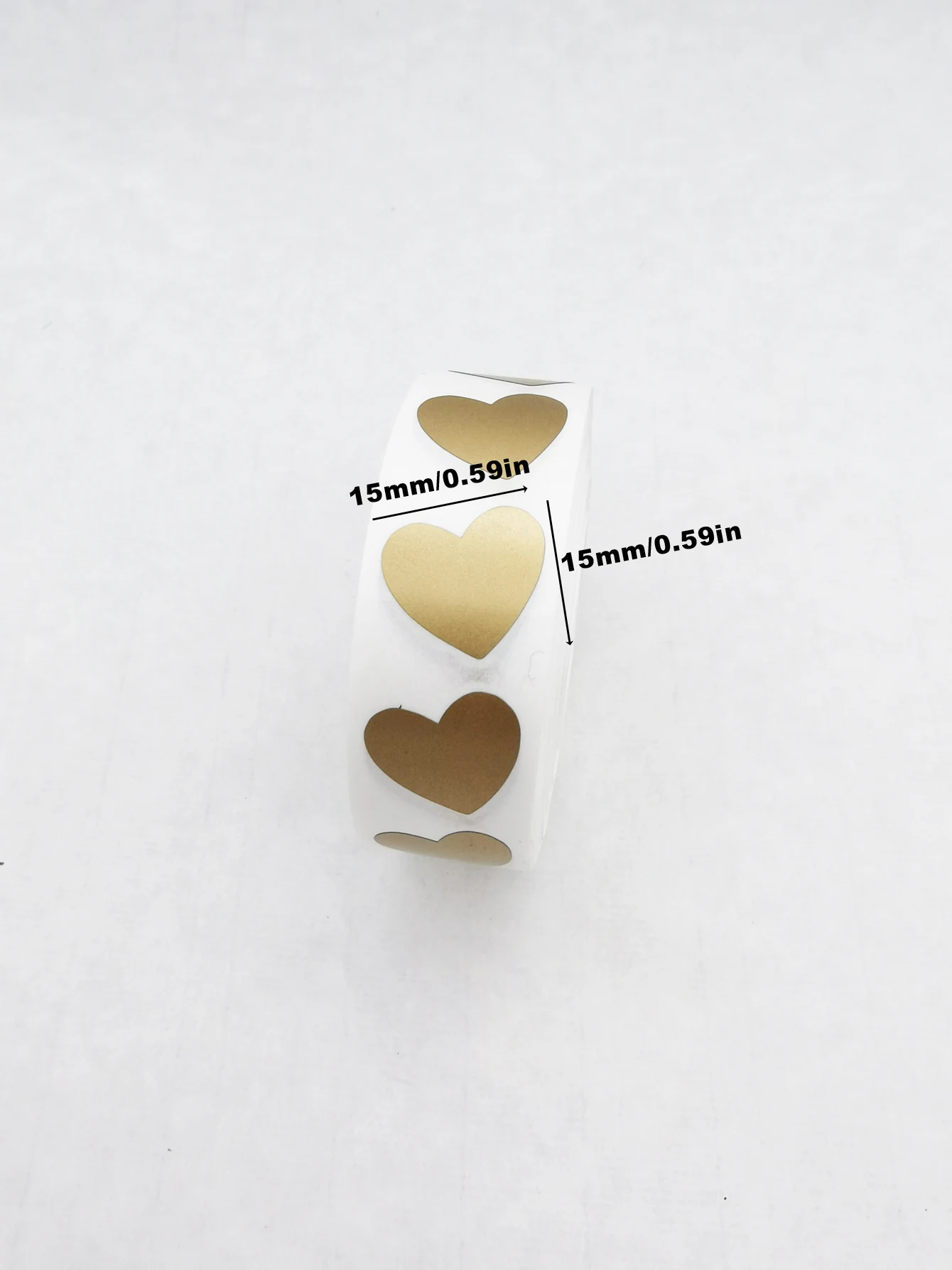1000 스티커 롤 당 15x15mm, 골든 작은 하트 스크래치 오프 라벨, 사랑 게임 쿠폰 행운의 카드