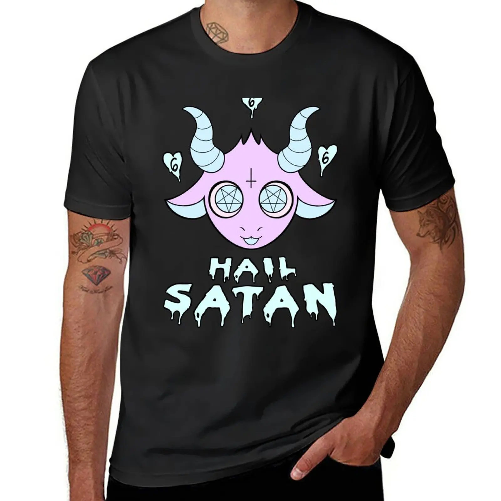 New All Hail Pastel Goth Satan 666 T-Shirt T-Shirt Oversize T-Shirt T-Shirt Personalizzata T-Shirt Anime Designer T Shirt Uomo