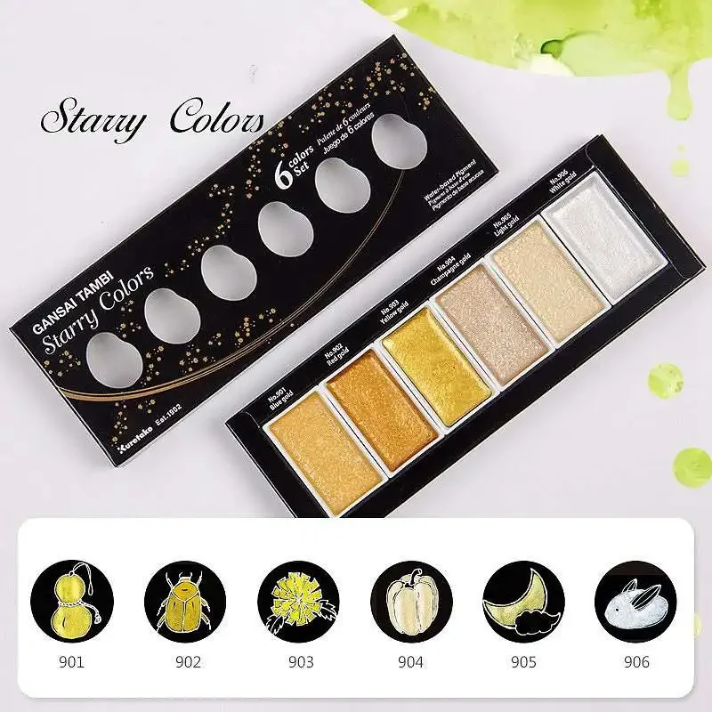 Kuretake Solid Watercolor Paint Set 12/24/36/48 Colors Professional Water Color Paints for Painting Art Supplies