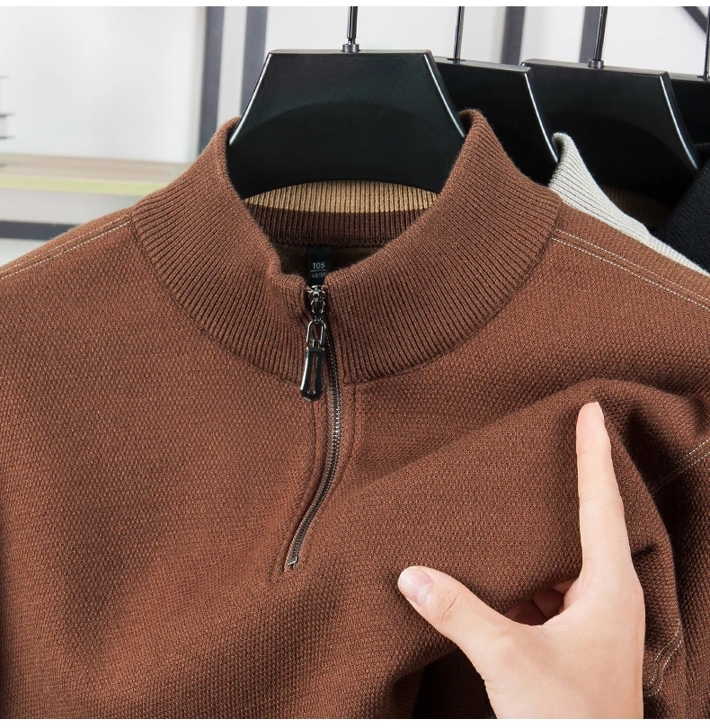 Zipper Fleece-lined Men's Sweater 4