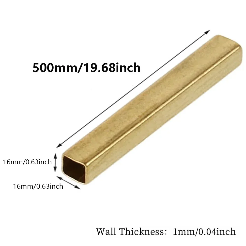 Brass Square Tube Hollow for DIY Craft and Model Making – 1 Piece