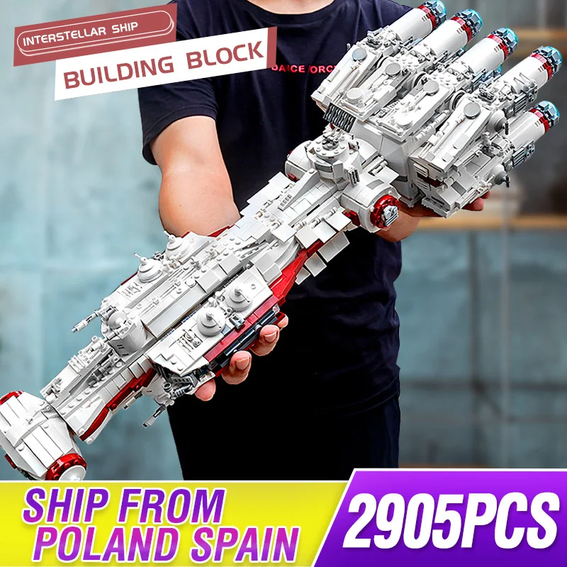 Mold King 21003 Moc-10308 Mortes'S Cr-90 Corellian Corvette Blockade Runner Tantive Iv Model Building Blocks Giocattolo Per Bambini