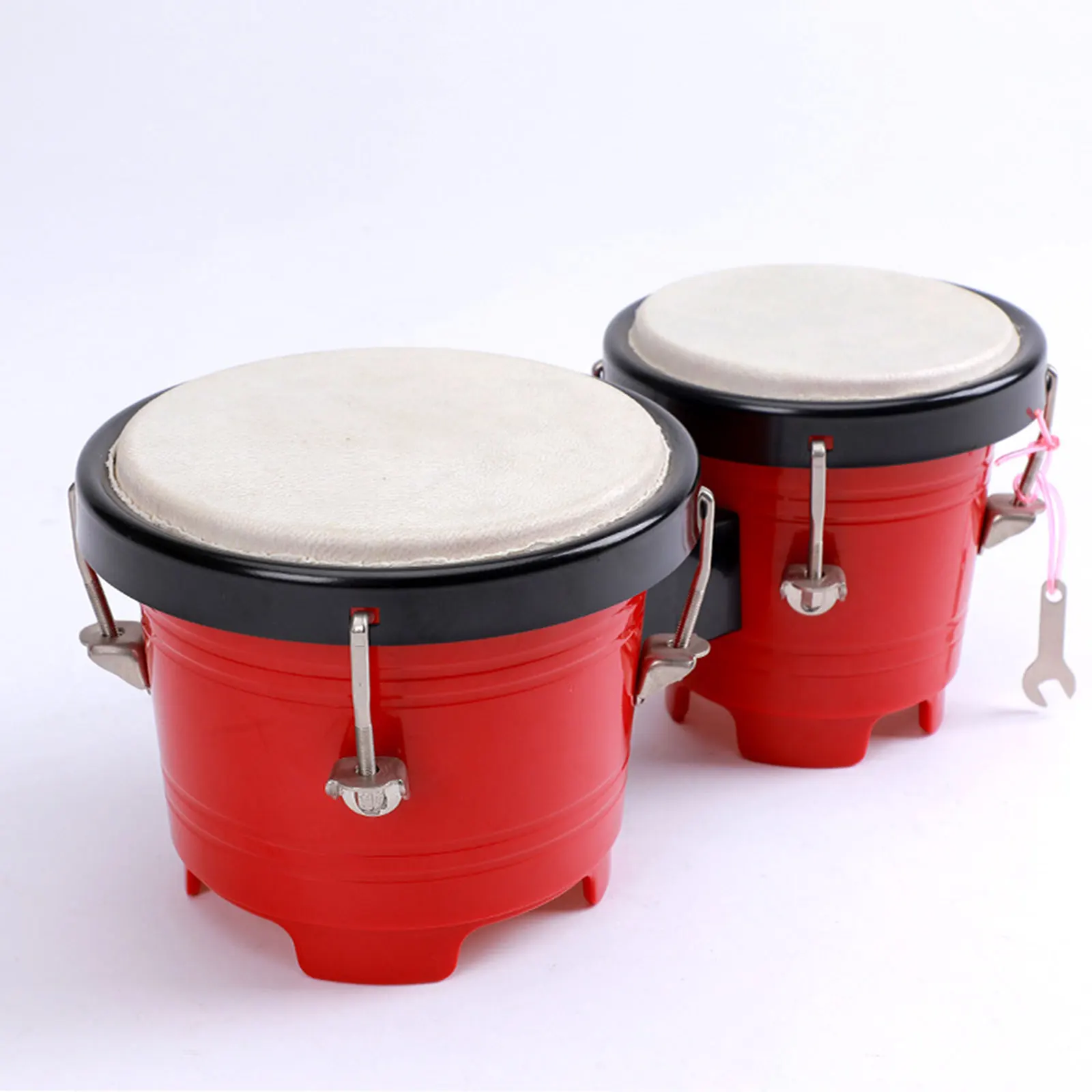 Professional Percussion Bongos Drum Set Tuning African Hand Drum Educational Music Instruments for Beginners Boys Girls Kids