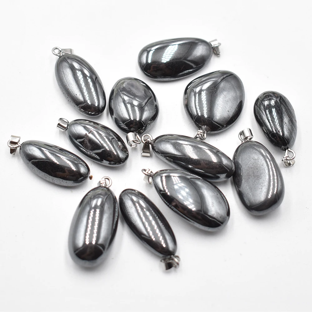 

Fashion Natural Hematite Stone Healing Reiki irregular Raw Energy Chakra pendants 12pcs/lot wholesale free shipping