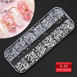 Elegant Nail Art Rhinestone Gems & Glitter Beads for Professional Manicure Decoration (G-19)