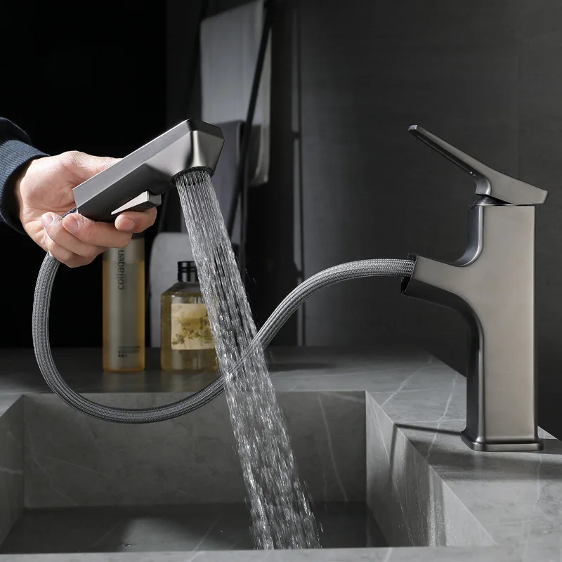 

All copper draw type washbasin hot and cold faucet bathroom bathroom washbasin faucet