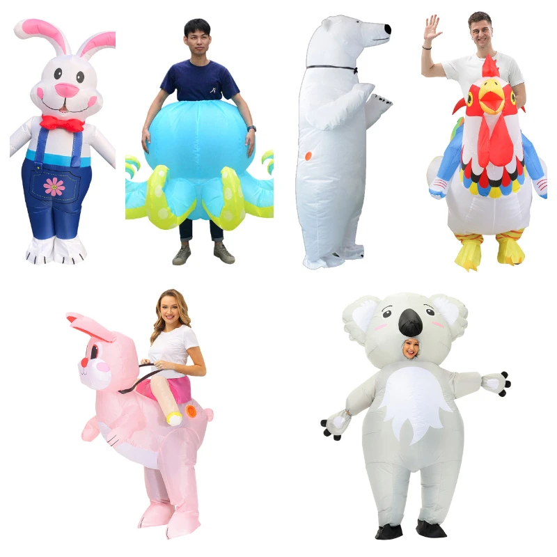 

Пасхальный костюм кролика для косплея, надувной костюм для мужчин и женщин, мультяшный медведь, кролик, Минет, необычное платье, костюм для Хэллоуина, карнавала