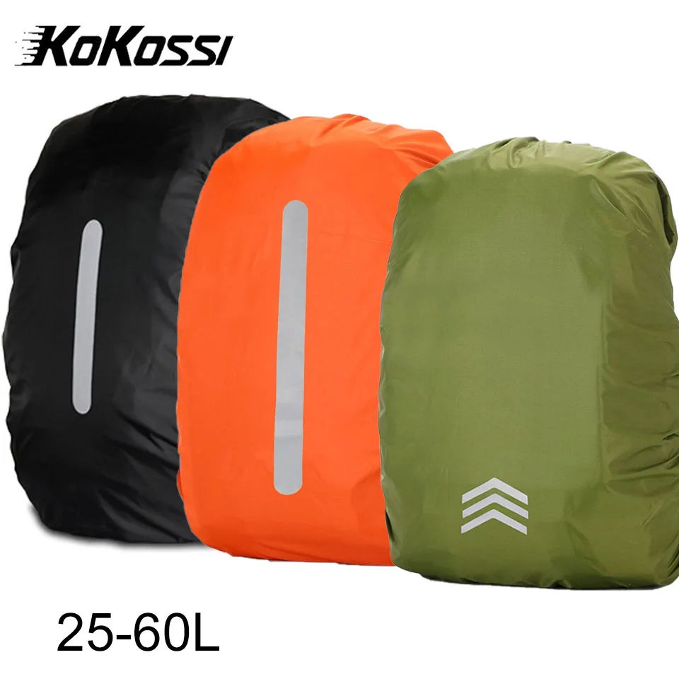 KoKossi 1Pcs 25-60L Mountaineering Backpack Rain Cover Cycling Hiking Backpack Reflective Waterproof Cover Backpack Dust Cover