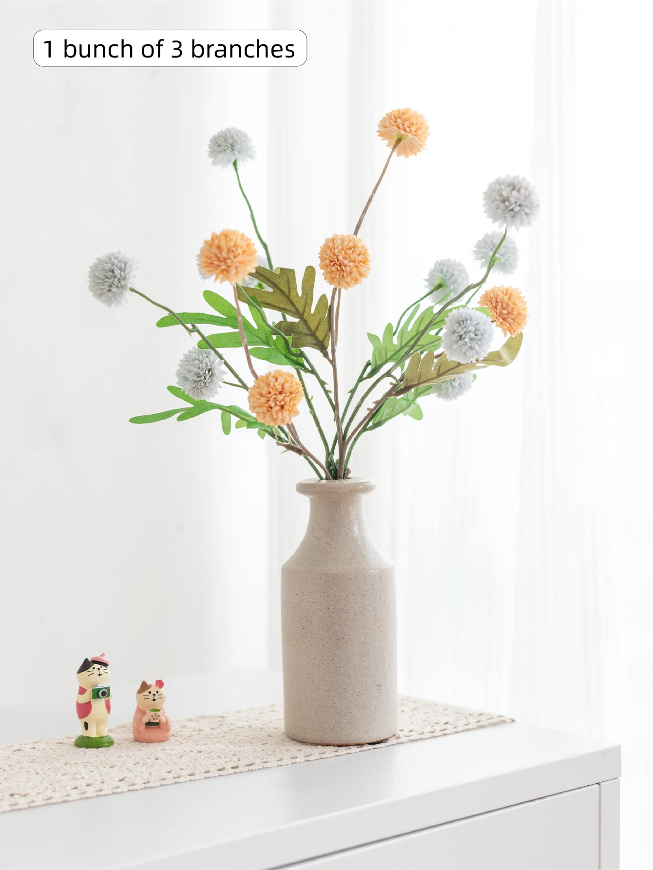 3/6pcs Artificial Flower Dandelion Fake Flower Bouquet Wedding Decoration Home Christmas Decoration DIY Flower Arrangement