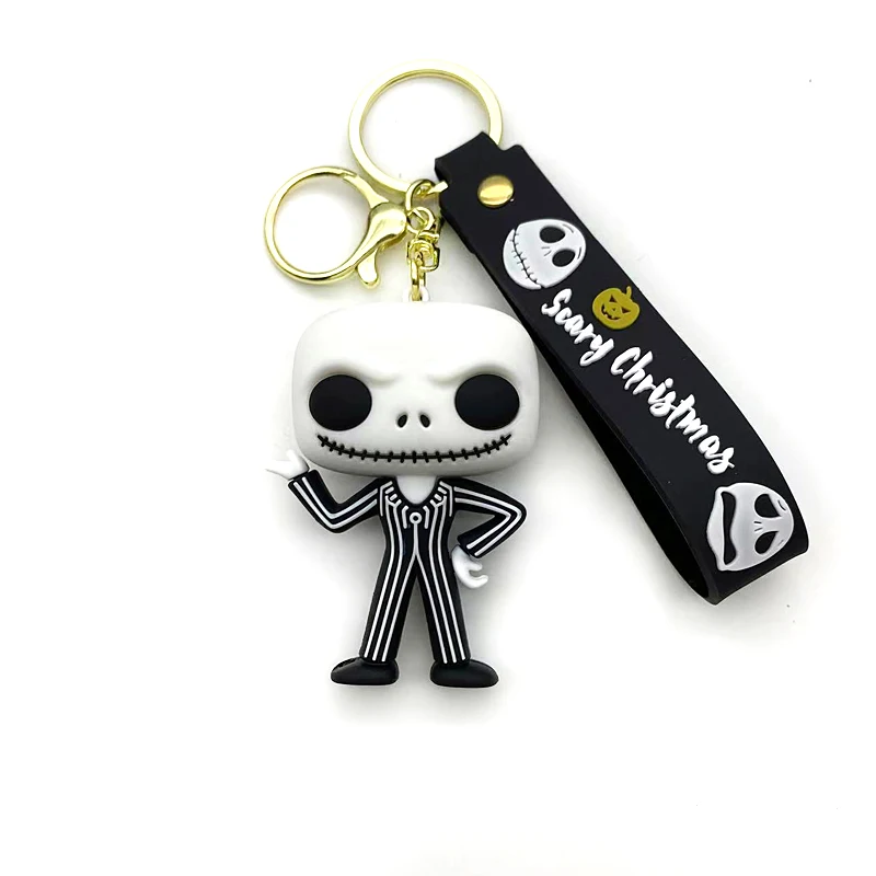 NightmareBeforeChristmasKeychainsHorribleDisneyGiftsSallyJackKeyringsCartoonSilicone