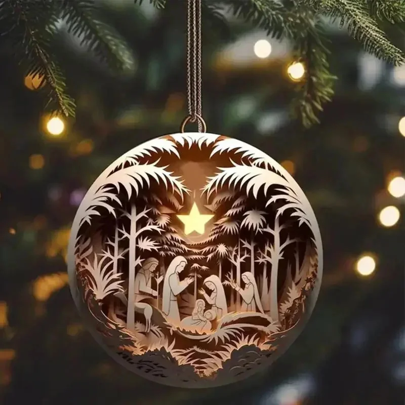 Christmas Souvenirs Religious Decorations Creative Jesus Family Scenes Christmas Tree Decorations Hanging Ornaments