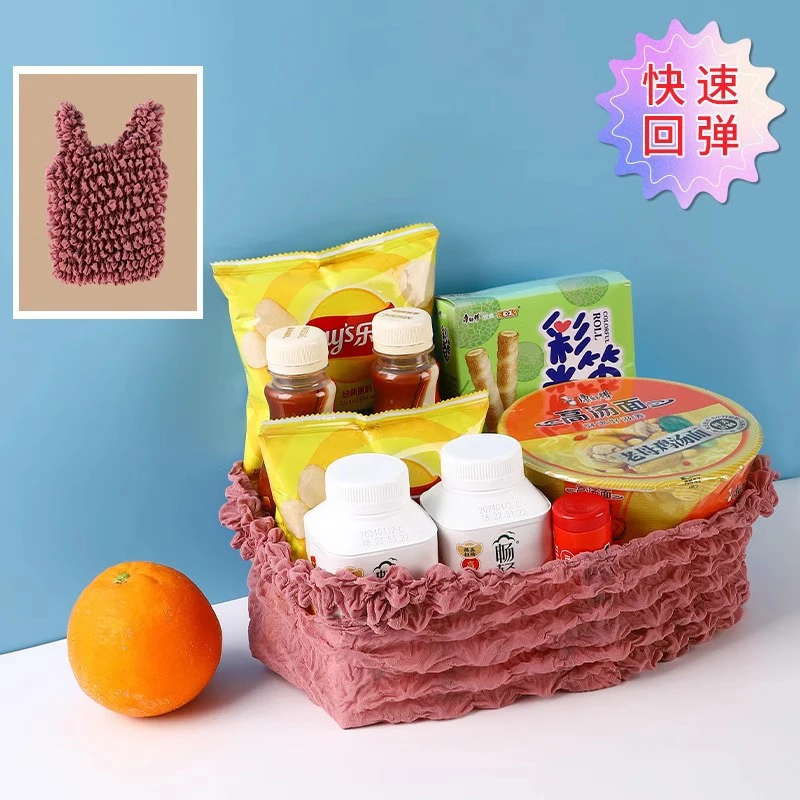 Fold Storage Bag Expansion Bubble Elastic Paddy Bag Pleated Mini Bag Large Capacity Shopping Bag Flexible Stretch Bags