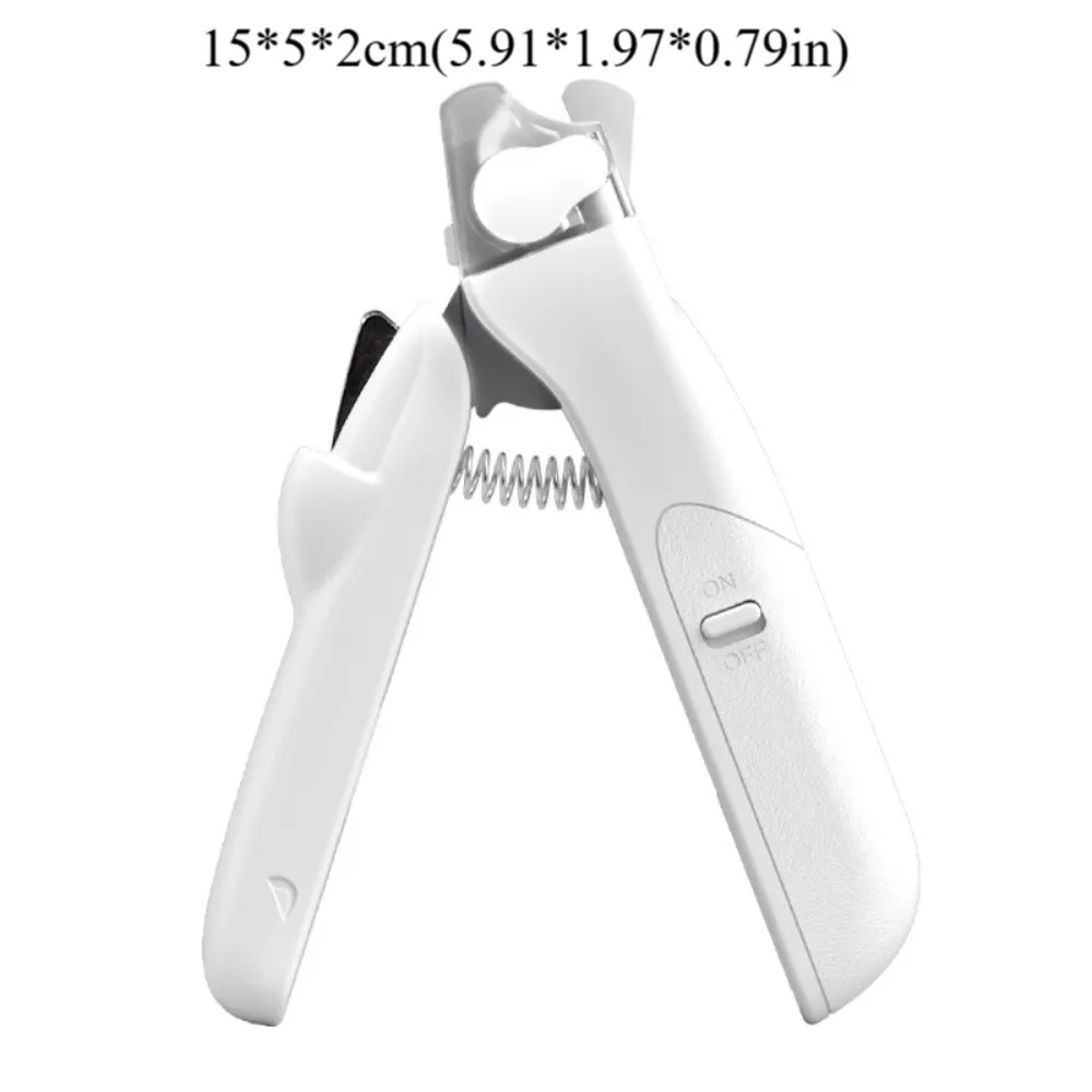 With LED Pet Nail Clipper Splash Guard High Hardness Dog Toenail Trimmer Labor-saving Spring Design Pet Nail Trimmer