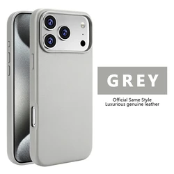 Premium Magnetic Leather Phone Case with Strong MagSafe Compatibility - iPhone 15 Plus (GRAY)