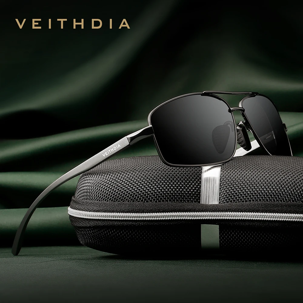 VEITHDIA Brand Sunglasses Polarized UV400 Lens Men's Vintage Aluminum Frame Sun Glasses Goggle Eyewear Accessories For Male 2458