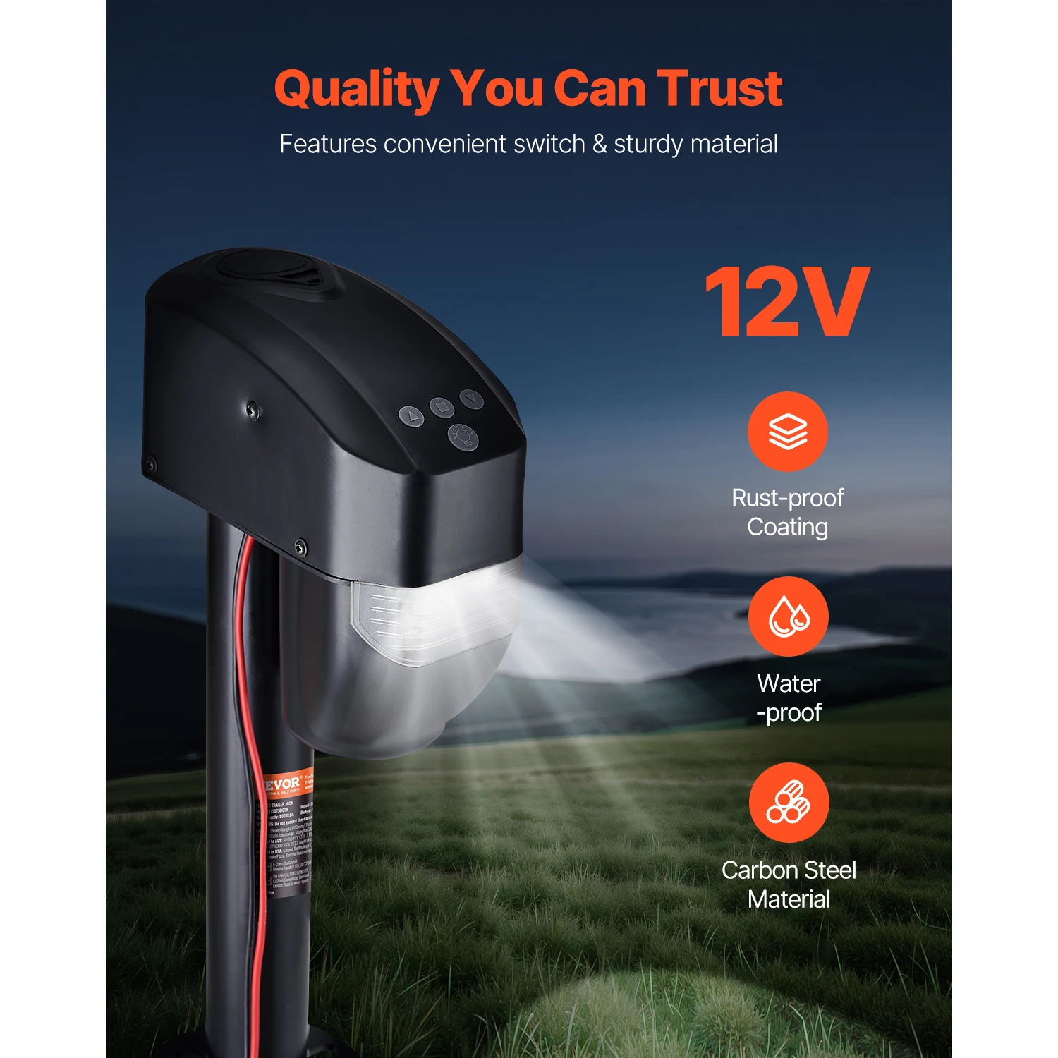 SucceBuy 5000 lbs RV  Power Tongue Jack 10"-28.3" Lift  with 2 Way Connector & Remote Control Trailer Jack for Campers Cars