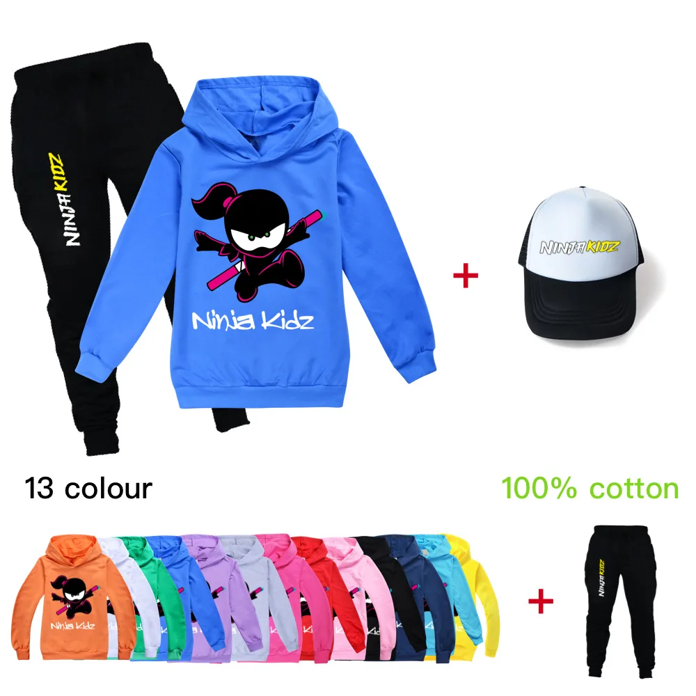 

Детская толстовка NINJA KIDZ, детские толстовки с длинным рукавом и капюшоном для мальчиков и девочек, детские толстовки, уличные игры, одежда в стиле Харадзюку, штаны