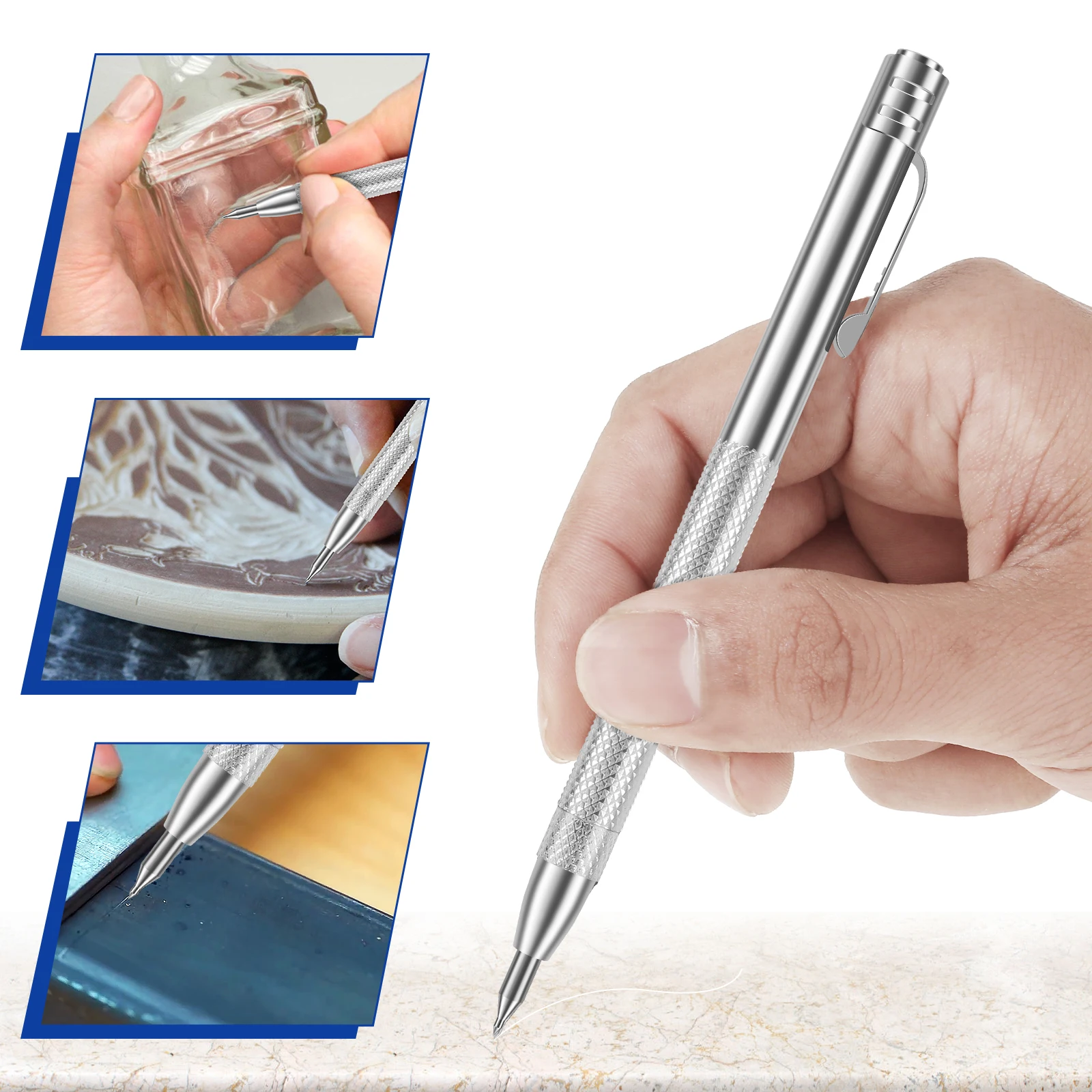 4Pcs Tungsten Carbide Tip Scriber with 20 Engraving Pen Marking Tip Scribing Pen For Glass Ceramic Metal Marking Hand Tools engraving pen scriber pen