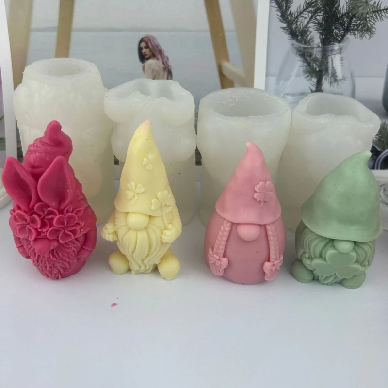 Gnome Silicone Mold Faceless Dwarf Candle Molds Dwarf Candle DIY Festival Christmas Perfumes Stone Epoxy Mold Christmas DropShip