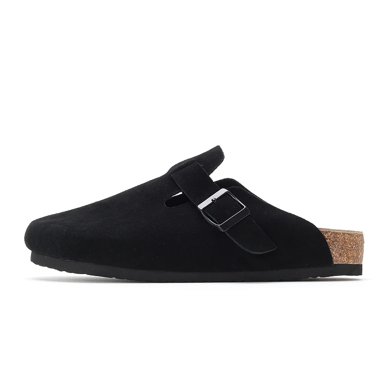 Birken-Sandalias de corcho de gamuza para hombre, zapatos de estilo de pareja, color verde oscuro, adecuados para la playa al aire libre