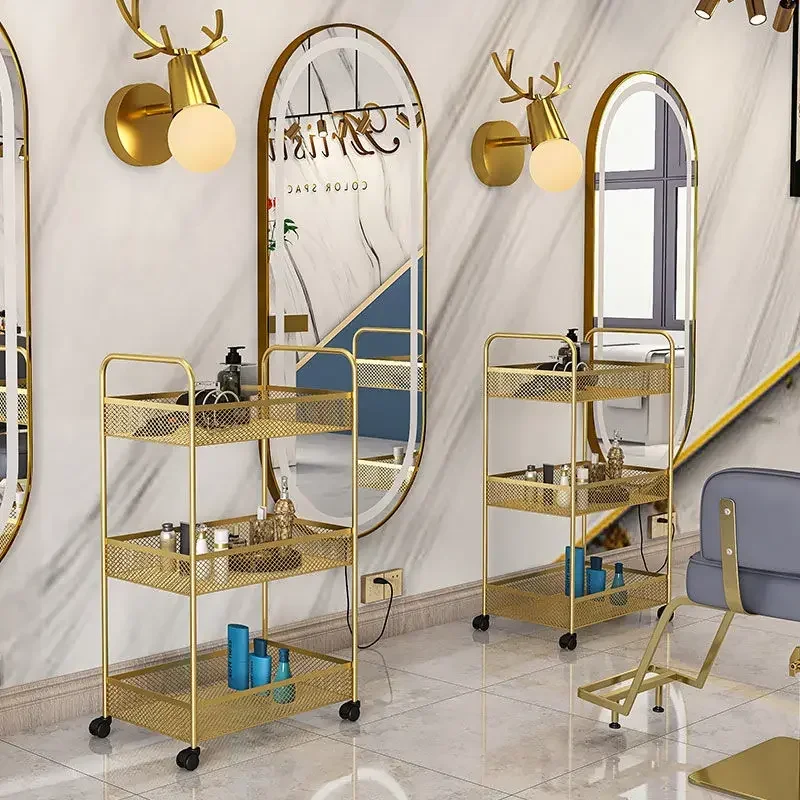 Salon Trolley Cart Utility Cart Barber Trolley Wheels Salon Furniture Auxiliary For Beauty For Hairdresser