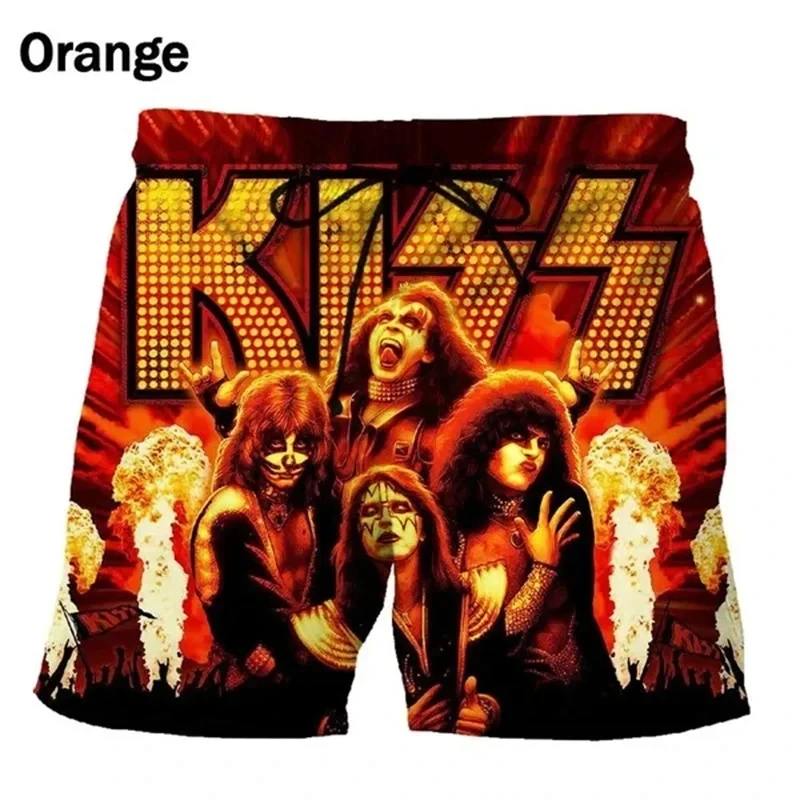 Hard Rock KISS Band Love Gun Men's Beach Shorts Cool 3D Heavy Metal Plate Swimwear Men's Swimming Shorts Hip Hop Ice Shorts 2024 4