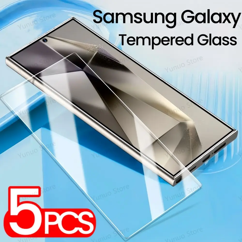 Tempered Glass Screen Protector 5PCS For Samsung Galaxy S24 Ultra S23 A53 A54 S21FE S23Plus