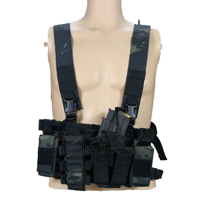 

Outdoor Ammo Chest Rig Removable Vest Tactical Military Light Weight Heavy Duty Vest Airsoft Paintball Gear
