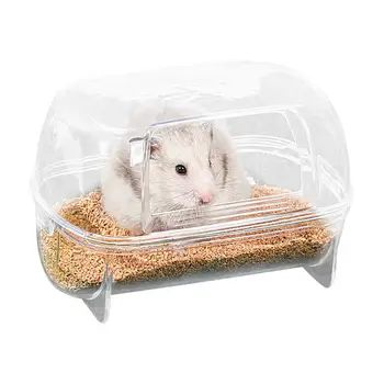 Hamster Bathroom Clear Small Animals Shower Bathtub Cage Accessories Litter Box Hamster Bed For Mice Lemming Gerbils Small 1