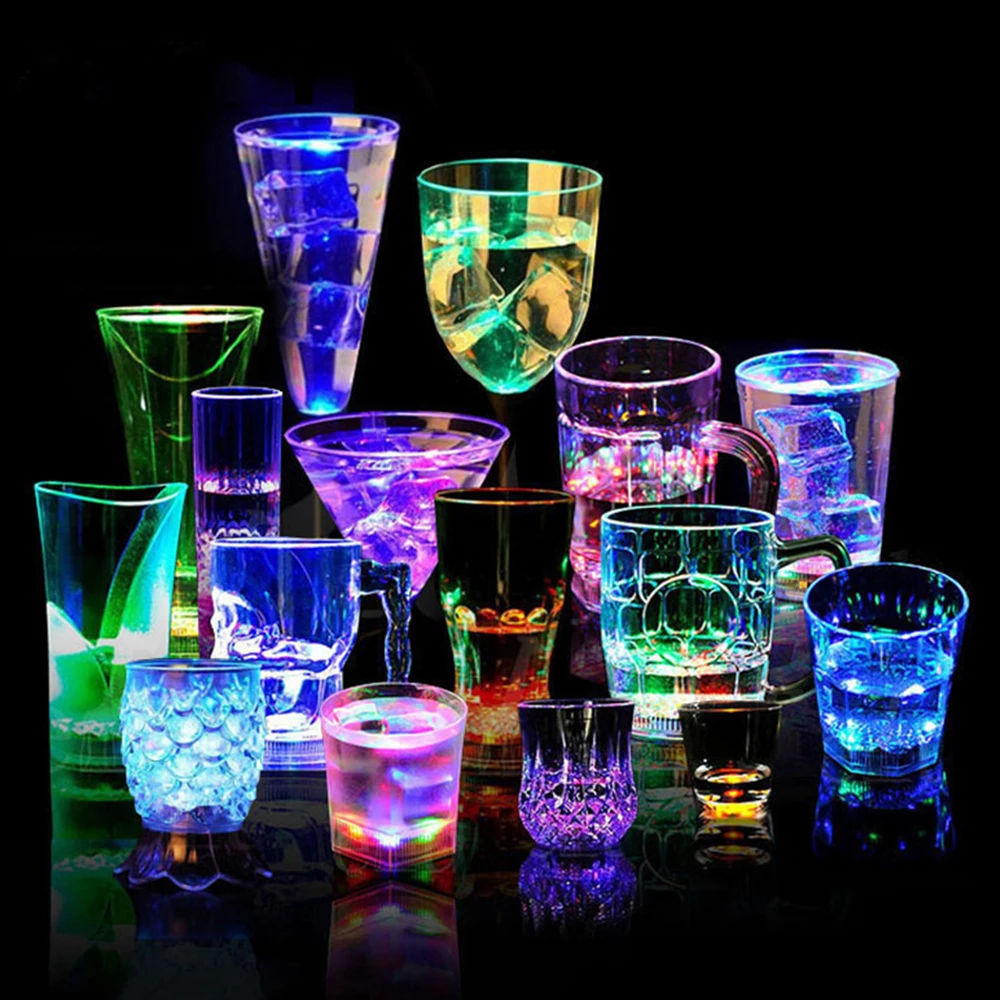 thumbnail image 1 of D5 5 piezas de pegatinas para lámpara de luz de vidrio con forma de taza de botella, 6 LED, lámpara de posavasos brillante para boda, fiesta de Navidad, taza de bebida, decoración de jarrón, 1 of 4