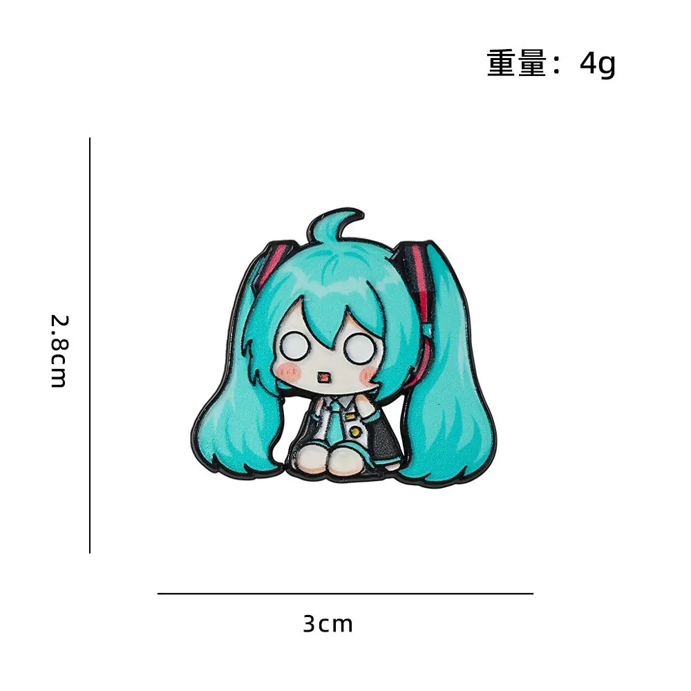 Hatsune Miku Enamel Pin Set - Character Brooches and Lapel Badges for Clothing and Accessories