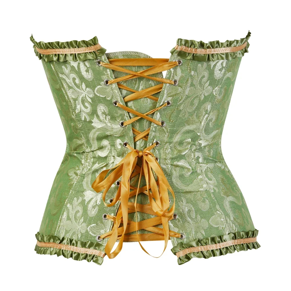 Women Sexy Bustiers And Corsets Floral Lace Tops Vintage Corset Gothic Overbust Satin Jacquard Corselet Waist Corset Corset Bustier Top Lace Corset