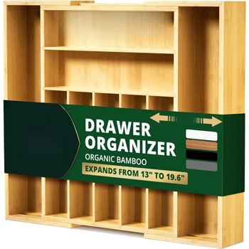 Luxury Bamboo Utensil & Cutlery Drawer Organizer 1