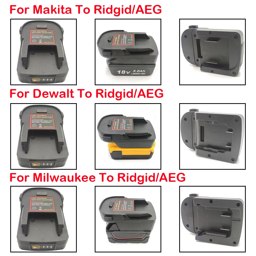 Adattatore Batteria Per Batteria Makita/Dewalt/Milwaukee Per Strumenti Ridgid/Aeg, Per Strumento Ridgid/Aeg A Per Makita/Dewalt/Milwaukee