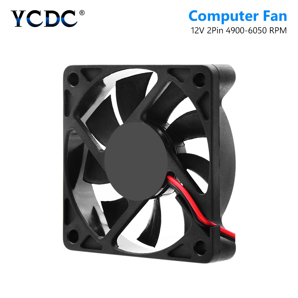 Cooling fans 12V mini 60MM X 60MM X 10MM computer fans brushless 2-pin case fan 30cm length cable CPU heat sink cooler fan cooling fan
