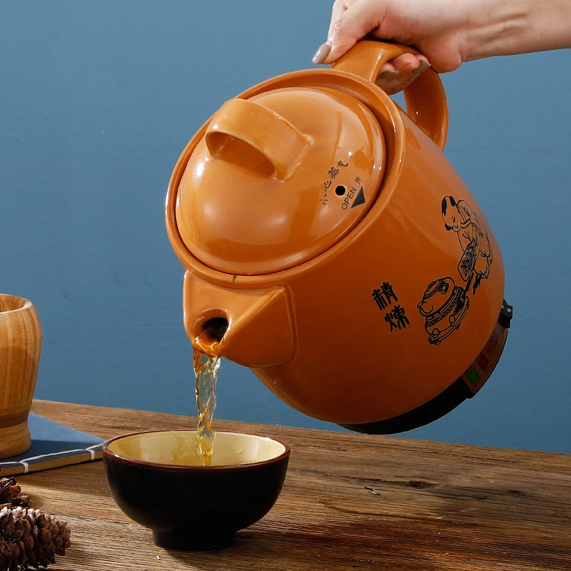 Household Health Care Chinese Medicine Casserole Ceramic Boiling Electric Decoction Pot Kitchen Appliances Kettle Teapot 5