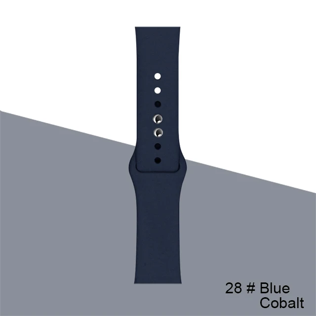 Silicone Strap For Apple Watch band 45mm 41mm 44mm 40mm 38mm 42mm Watchband Bracelet Correa For Iwatch Series 6 Se 5 4 3 7 Blue-Cobalt-28