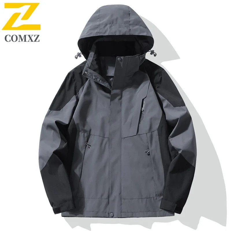 COMXZ Men Winter New Jacket Comfort Outdoor Travel Cold Proof Coat Premium Hooded Design Trekking Wind Resistant Warm Clothing
