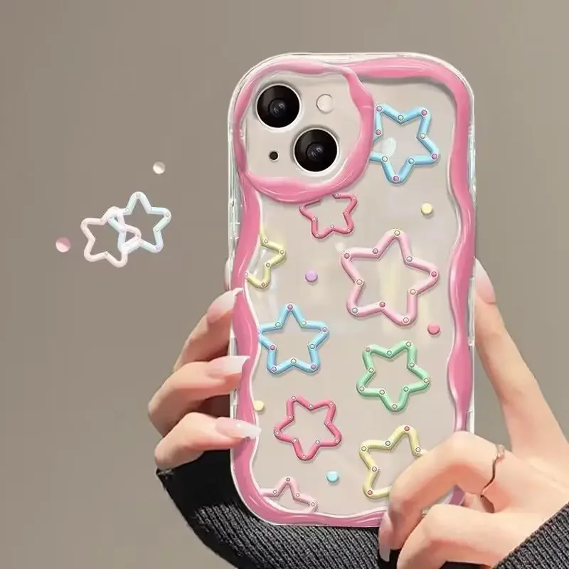 thumbnail image 1 of Pink Peach Cherry Cover For Samsung Galaxy A54 A34 A51 A53 A32 A52 A32 A73 S23 Ultra S20 FE S21 Plus Soft TPU Flower Wavy Case, 1 of 5