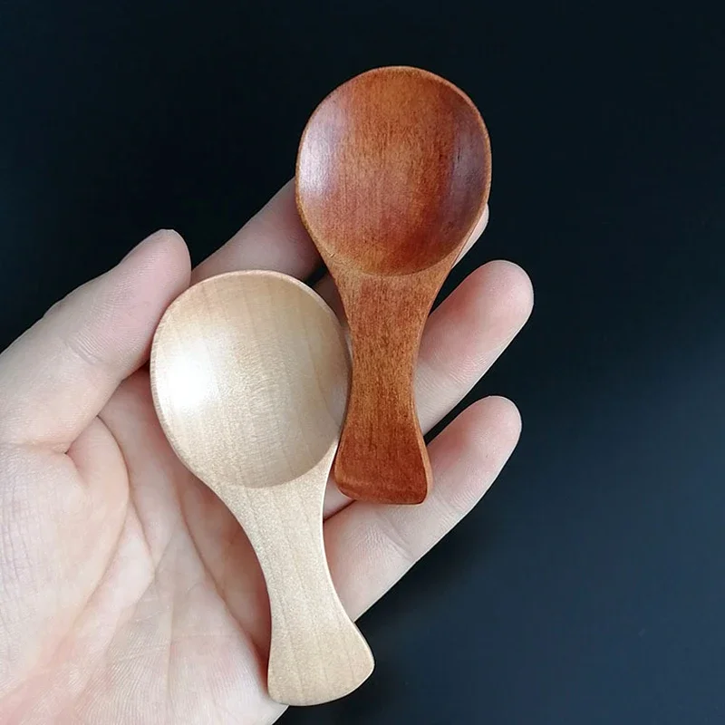 4Pcs Mini Wooden Spoons Small Kitchen Spice Condiment Spoon Sugar Tea Coffee Scoop Short Handle Wood Kids Spoon Kitchen Gadgets BEST SELLERS