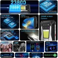 Unihertz 8849 Tank 3 NFC 5G Rugged 32GB 512GB 23800mAh 120W Charger Dimensity 8200 200MP AF Camera 120Hz Led Light Android 14 2