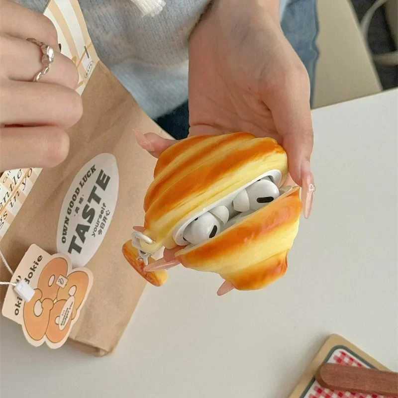 3D Croissant Case Protective Earphone Cover