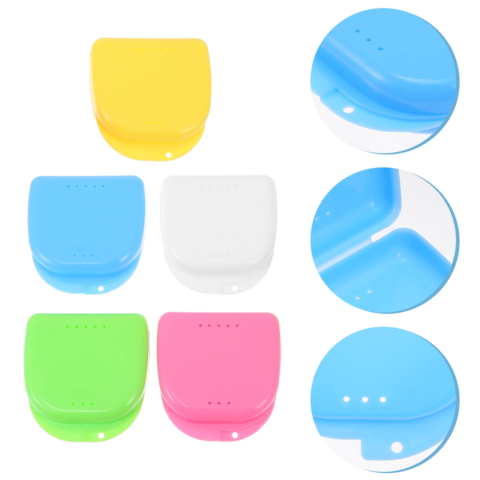 

5pcs False Teeth Prosthesis Container Dentures Case Dental Retainer