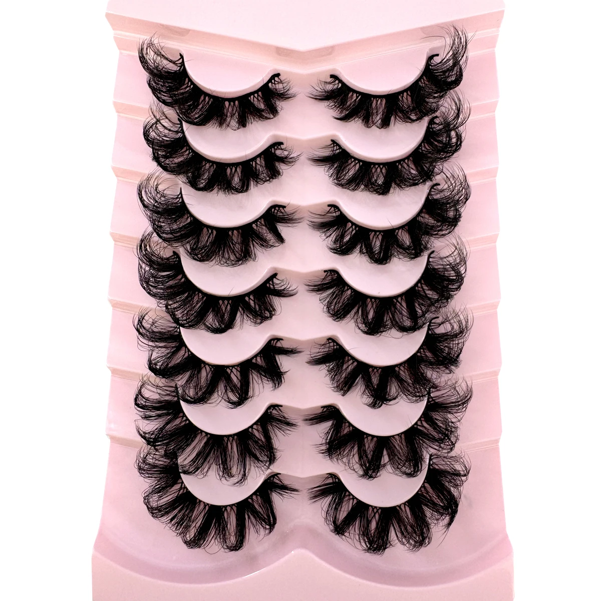 7 Paar natürliche russische Streifenwimpern, flauschige Nerzwimpern, 3D-falsche Wimpern, russische Volumenwimpern, flauschige Streifen-Fälschungswimpern – Detail 18
