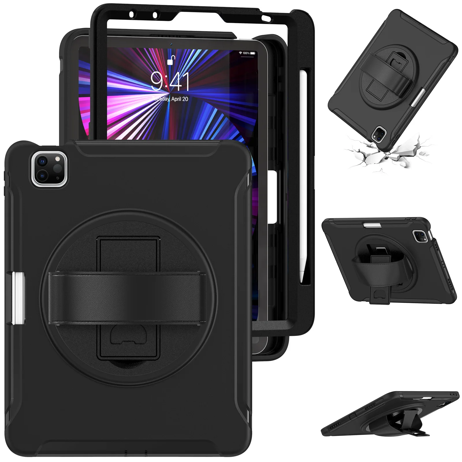 Rugged Shockproof Kickstand Handle Case