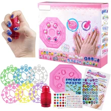 

Kids Makeup Kit Toy Creativity Development Pretend Nail Art Kit Educational Makeup Nail Sticker Set for Kids Aged 6+ Gifts