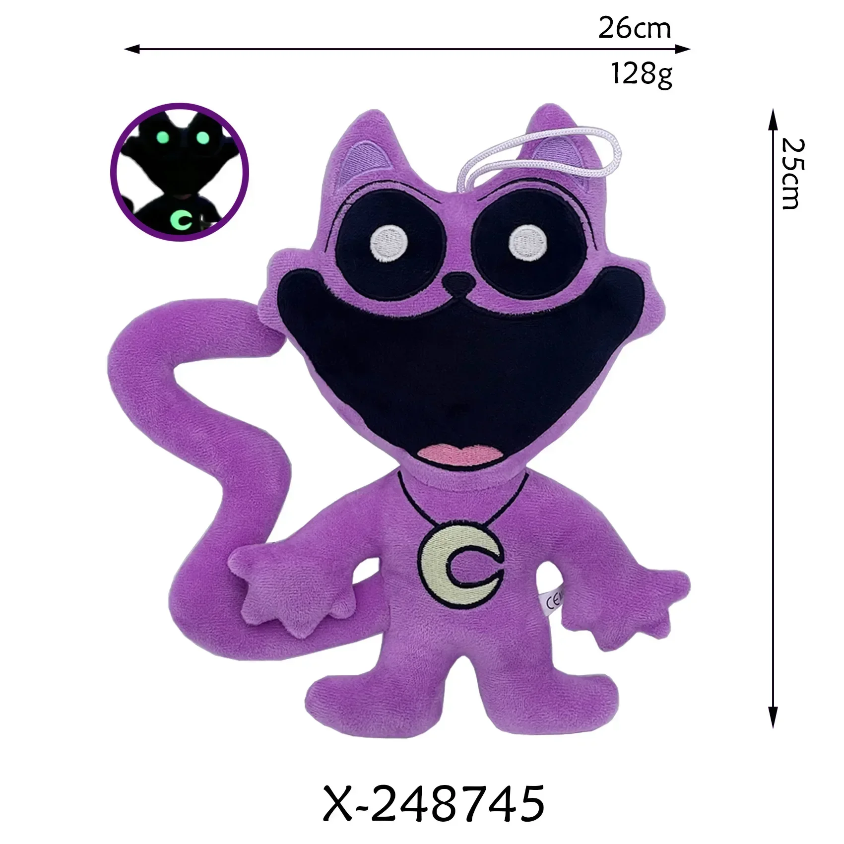 Catnap 플러시 Zoonaly 플러시 스마일 크리터 플러시 장난감, Catnap Bearhug 플러시 장식, 귀여운 부드러운 봉제 장난감, 어린이를 위한 25cm